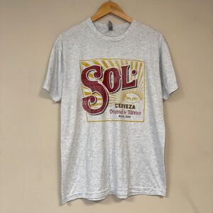 Sol Cerveza Original Mexico T-Shirt Men Large Beer Drinking Bar Short Sleeve Top